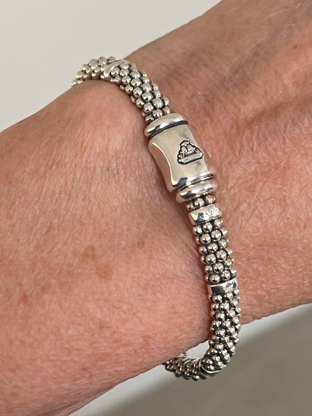 Stunning LAGOS Signature Sterling Silver Caviar Station Bracelet M! - Picture 5 of 16